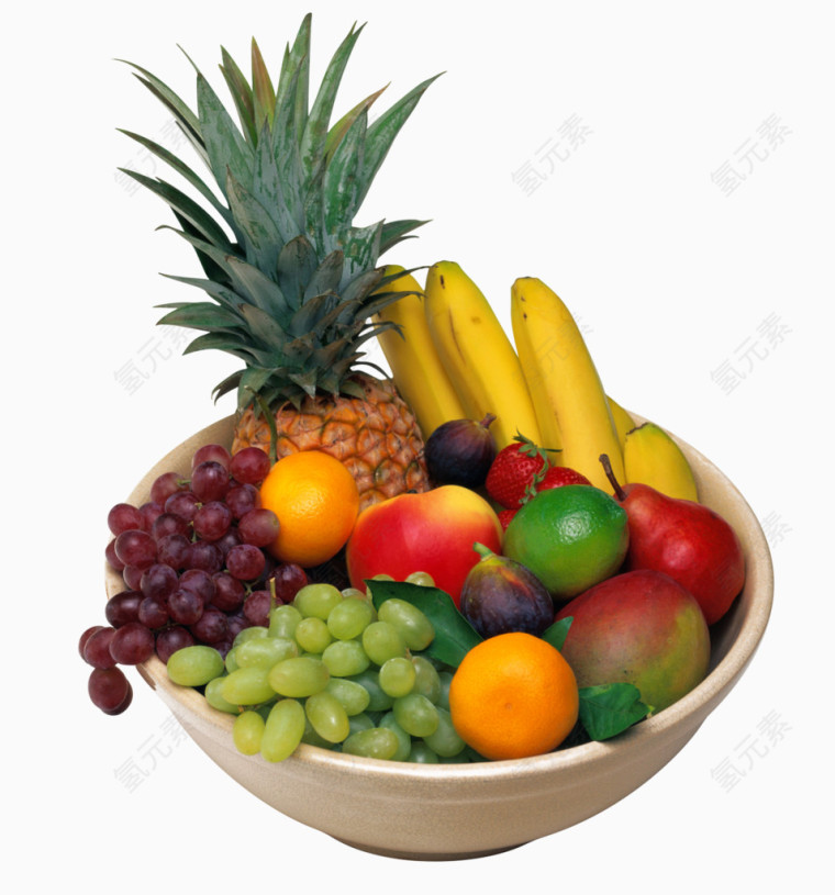 水果盘一盘水果葡萄菠萝香蕉
