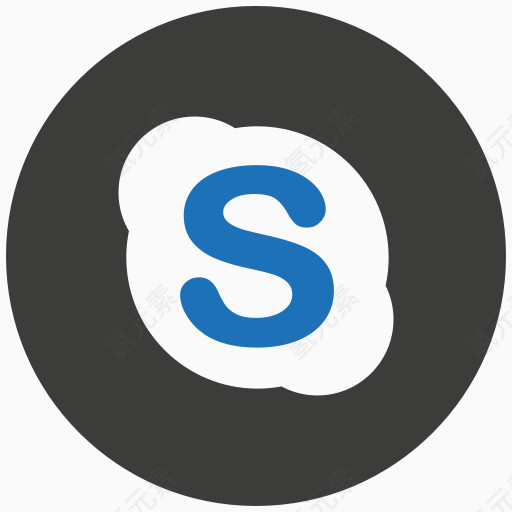 媒体Skype社会蓝色和灰色的社交媒体