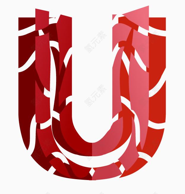 折叠镂空字母U