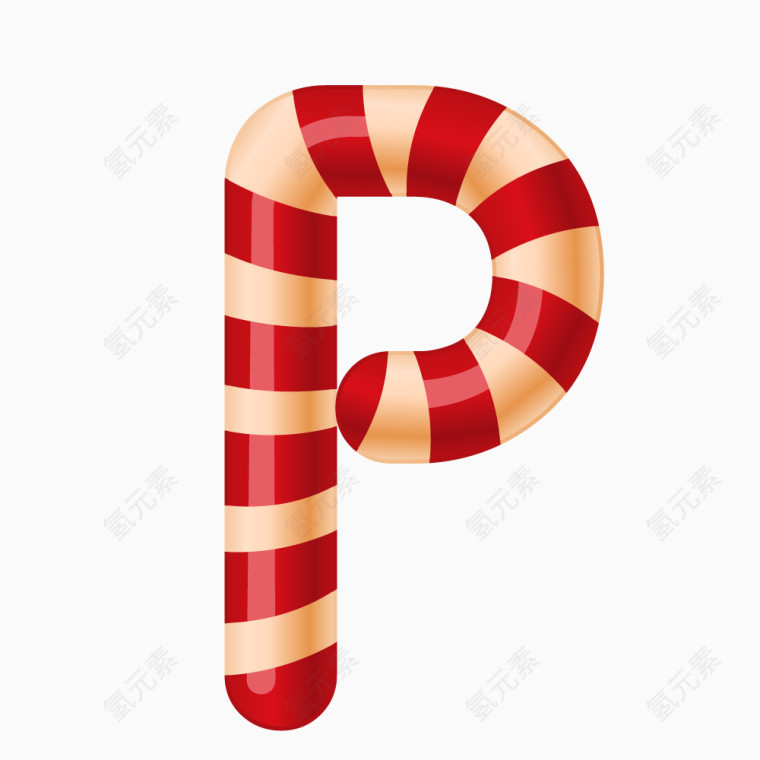 圣诞节糖果字母P