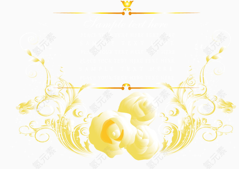 金色精美花纹标题框