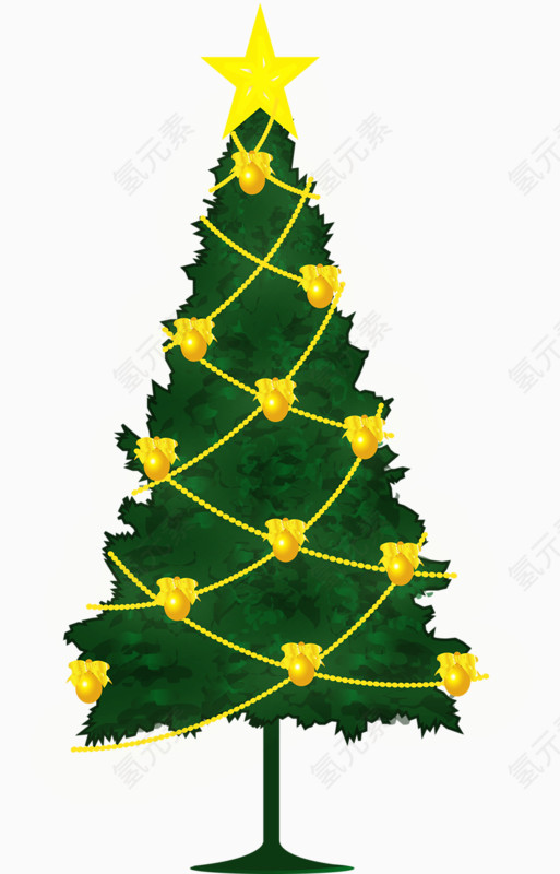 金边装饰圣诞树