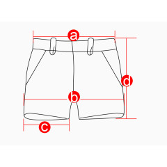 短裤服装线稿衣服测量简笔画线条