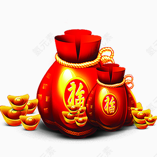 手绘中国风金子红包