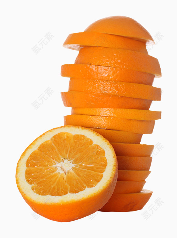 水果手绘橙子片