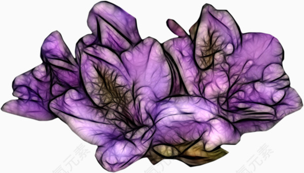 卡通紫色花朵菌类
