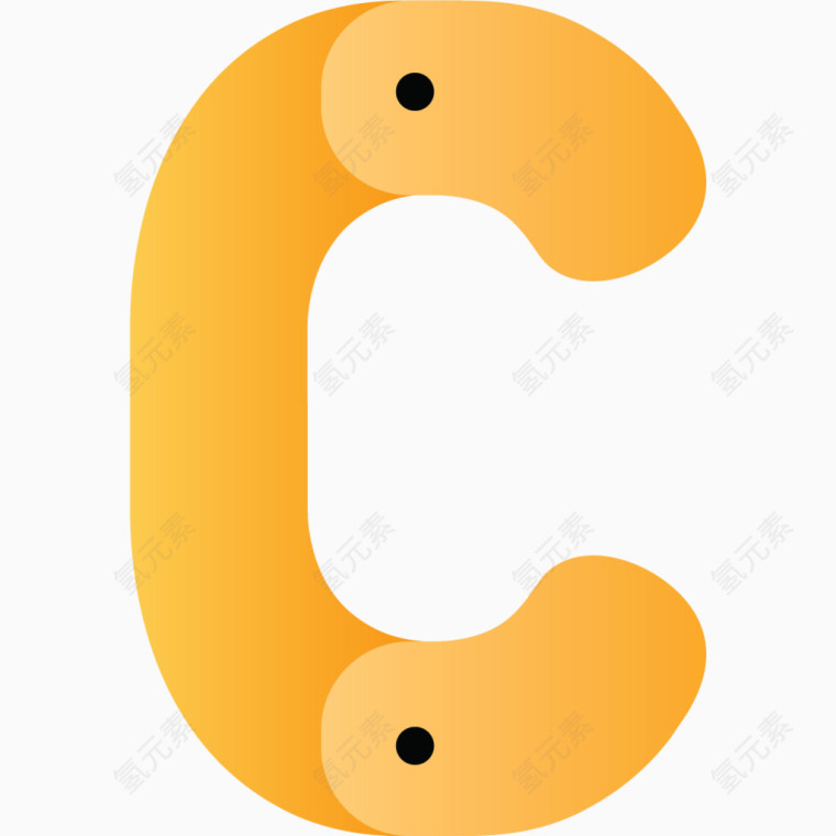 彩色拼接字母C 