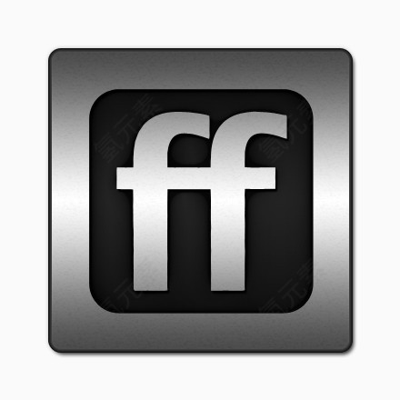 FriendFeed标志广场钢铁社会媒体上的黑色镶嵌