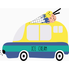卡通冰激淋车子