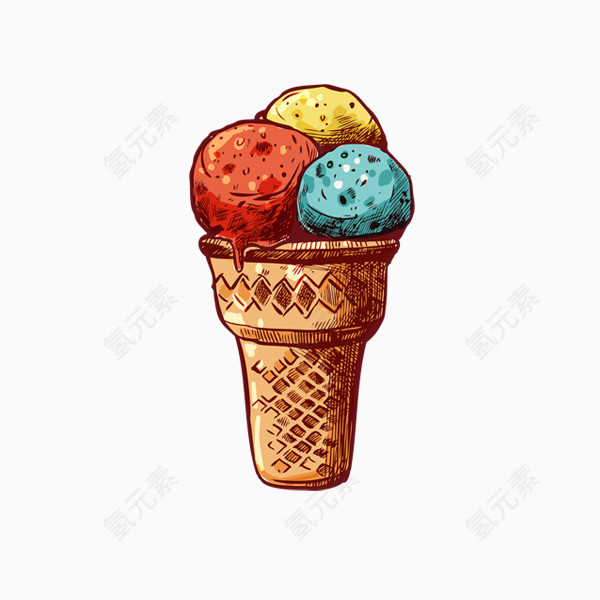 彩绘复古冰淇淋