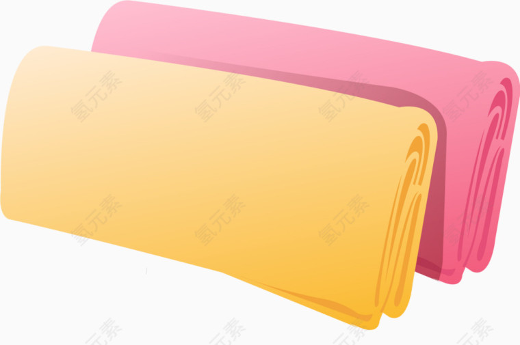 粉色黄色毛巾