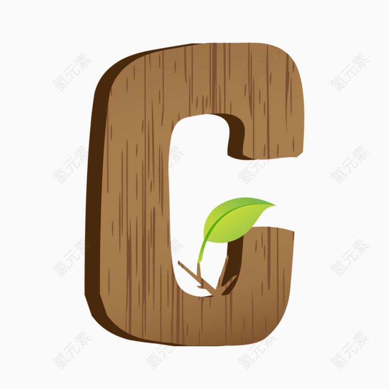  创意木制英文字母C