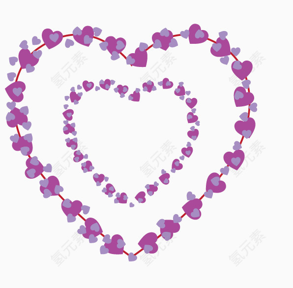 紫色双层爱心