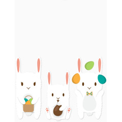 三只可爱的复活节小兔子