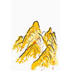 彩绘黄色的山峰