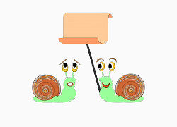 装饰图案举着牌子的蜗牛