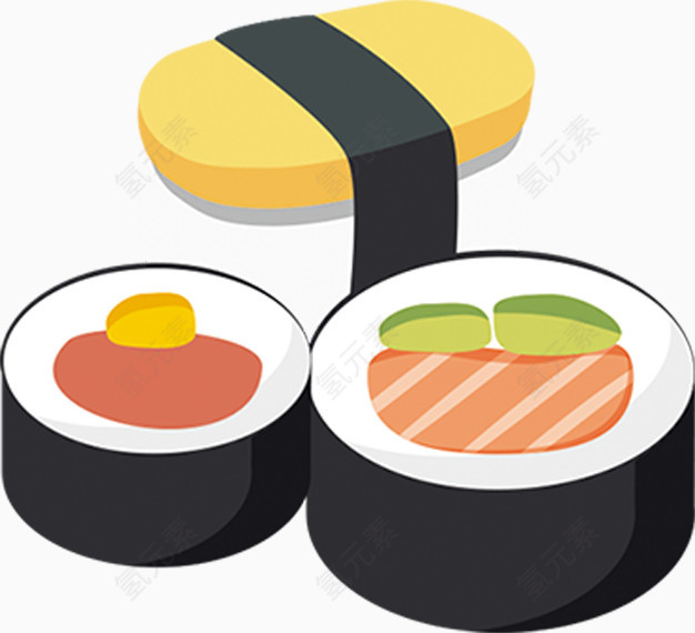 寿司卡通手绘图标元素