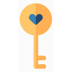 黄色爱心钥匙图标