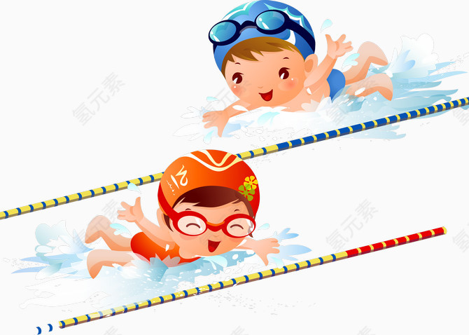 游泳的小孩