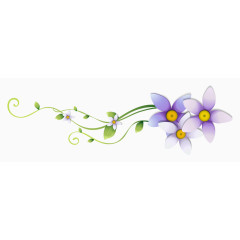 紫色花朵边框装饰