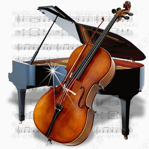 钢琴和大提琴图标