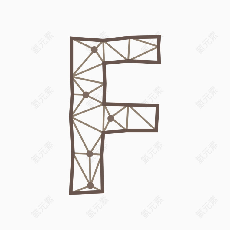 线框三角形几何字母F