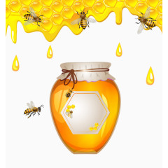 卡通手绘蜂蜜罐