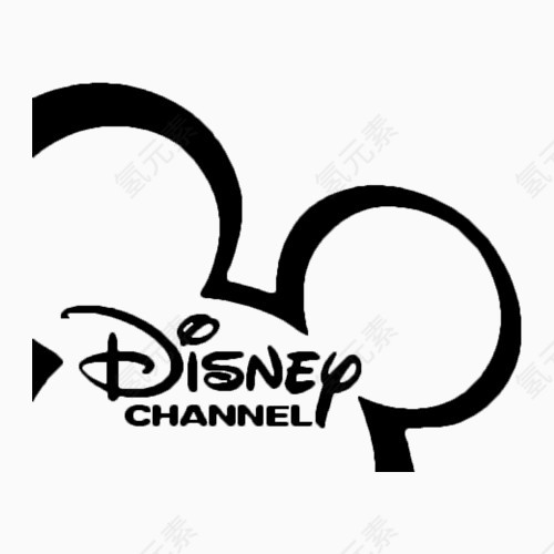 迪士尼通道黑色电视频道图标