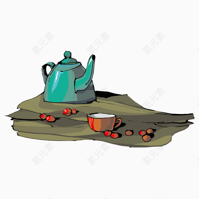 绿茶壶和红茶杯