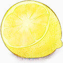 手绘亮黄色柠檬