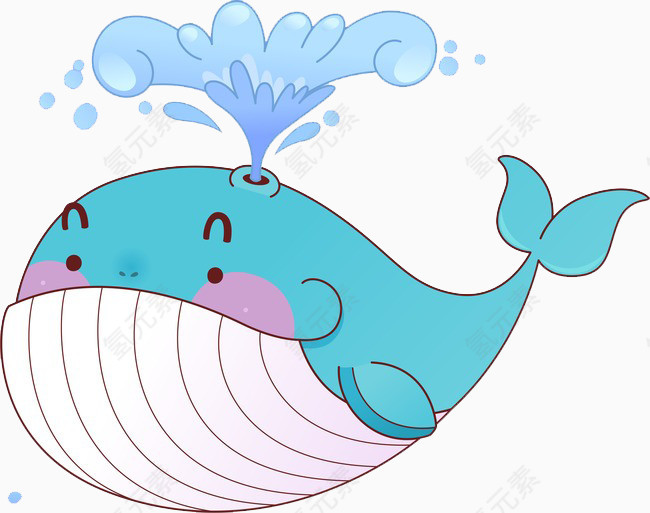 卡通喷水鲸鱼