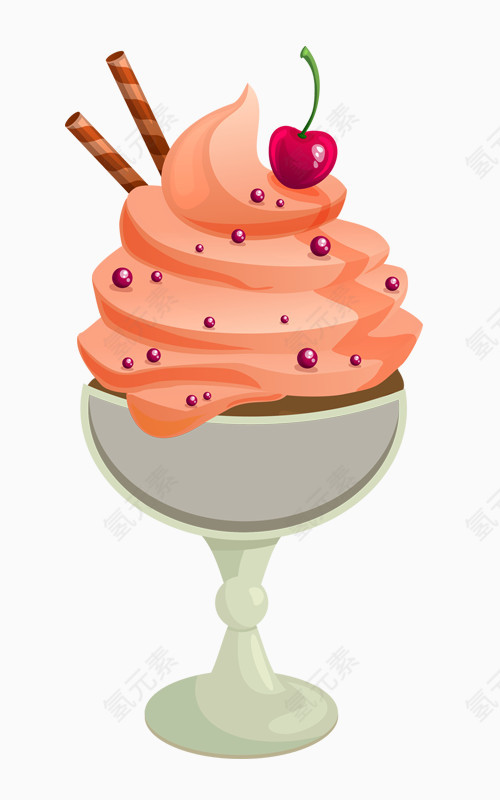 卡通粉色冰淇淋