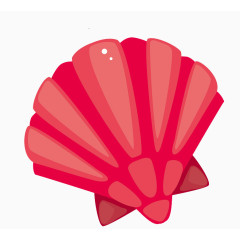 红色卡通手绘贝壳