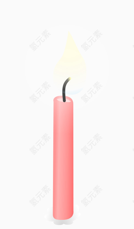 粉红色的卡通蜡烛
