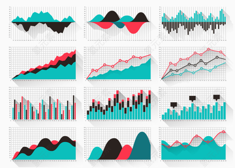 矢量各种数据分析图