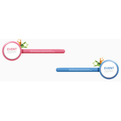 PPT元素两色圆圈长条