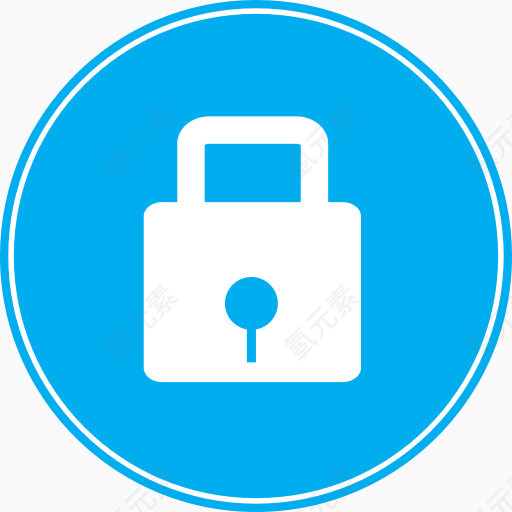 锁锁着的登录密码隐私保护Unique-Round-Blue