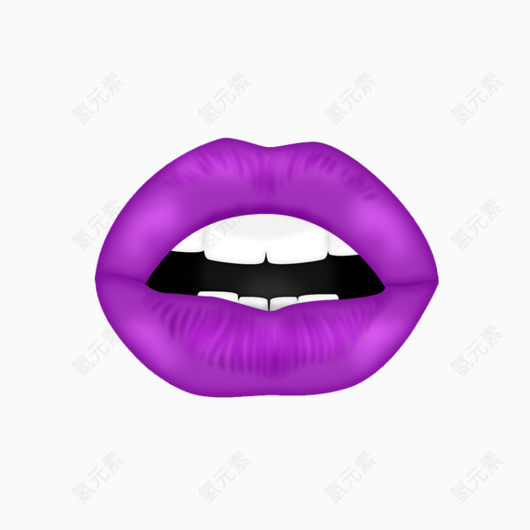 卡通紫色嘴唇