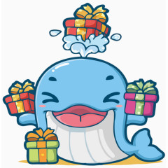蓝色海豚与礼物
