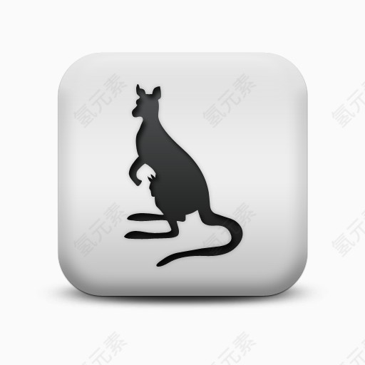 不光滑的白色的广场图标动物动物袋鼠Animals-icons