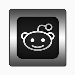 Reddit标志广场钢铁社会媒体上的黑色镶嵌
