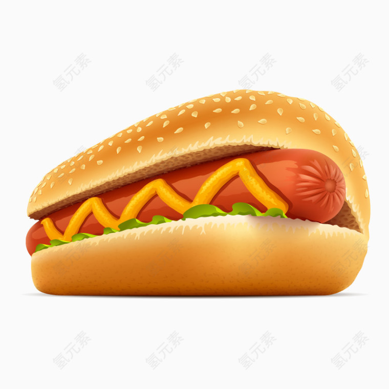 卡通手绘热狗汉堡