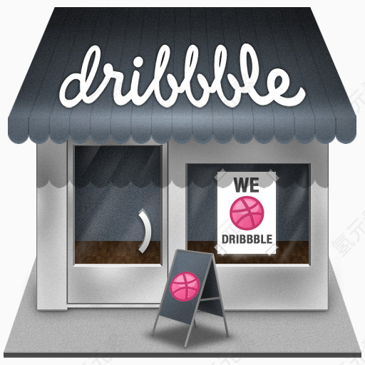 Dribbble店社会商店图标