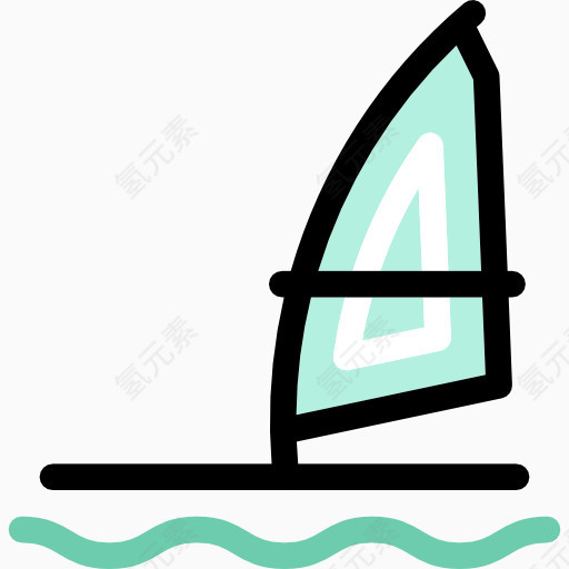 风帆冲浪图标 