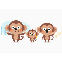 三只猴子卡通形象
