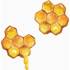 手绘蜂巢蜂蜜