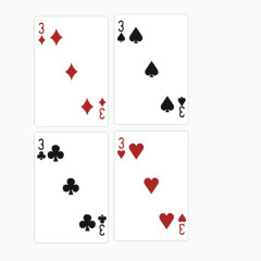 扑克牌 4花色 数字3