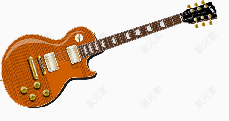 倾斜的褐色吉他