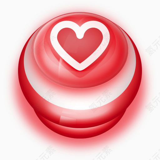 Button Red Love Heart Icon