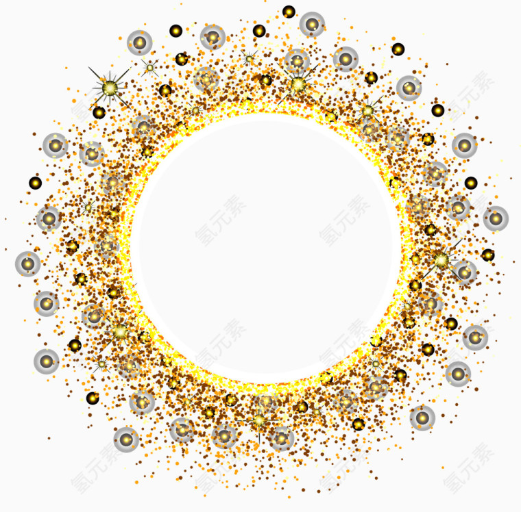 金色粒子亮片圆圈